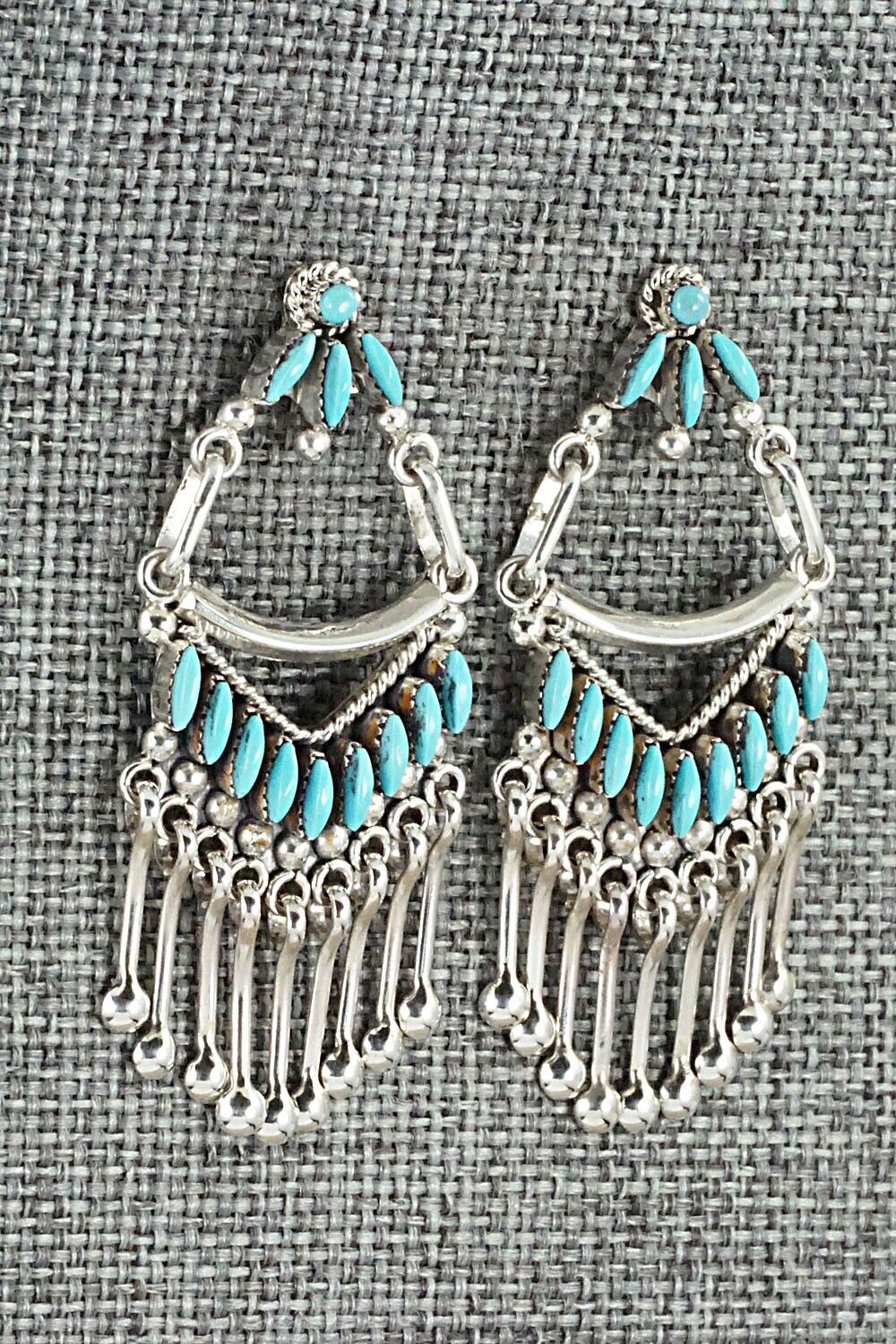 Turquoise & Sterling Silver Earrings - Stewart Nakatewa