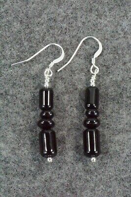 Onyx & Sterling Silver Earrings - Louise Joe