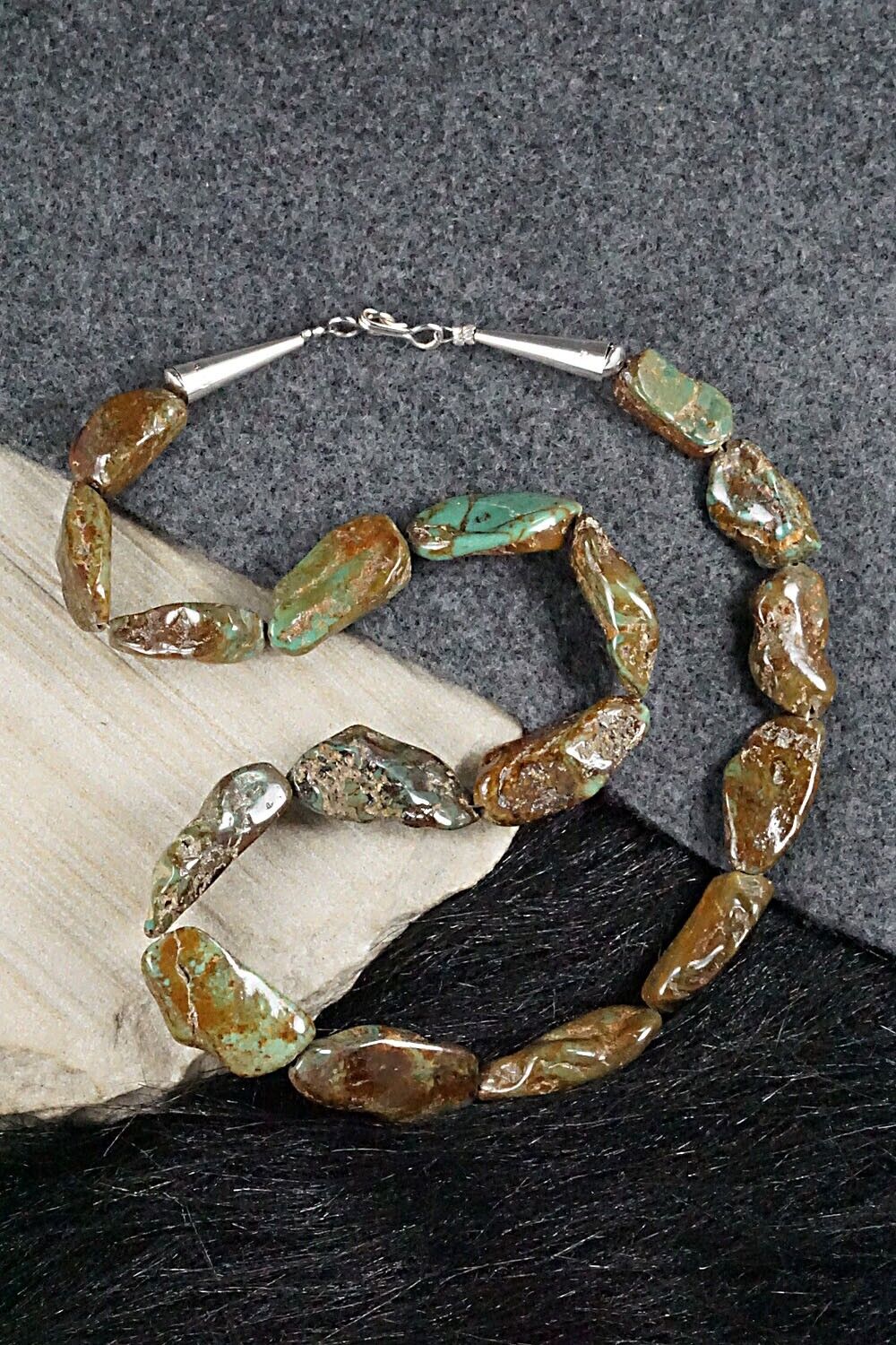 Turquoise and Sterling Silver Necklace - Louise Joe