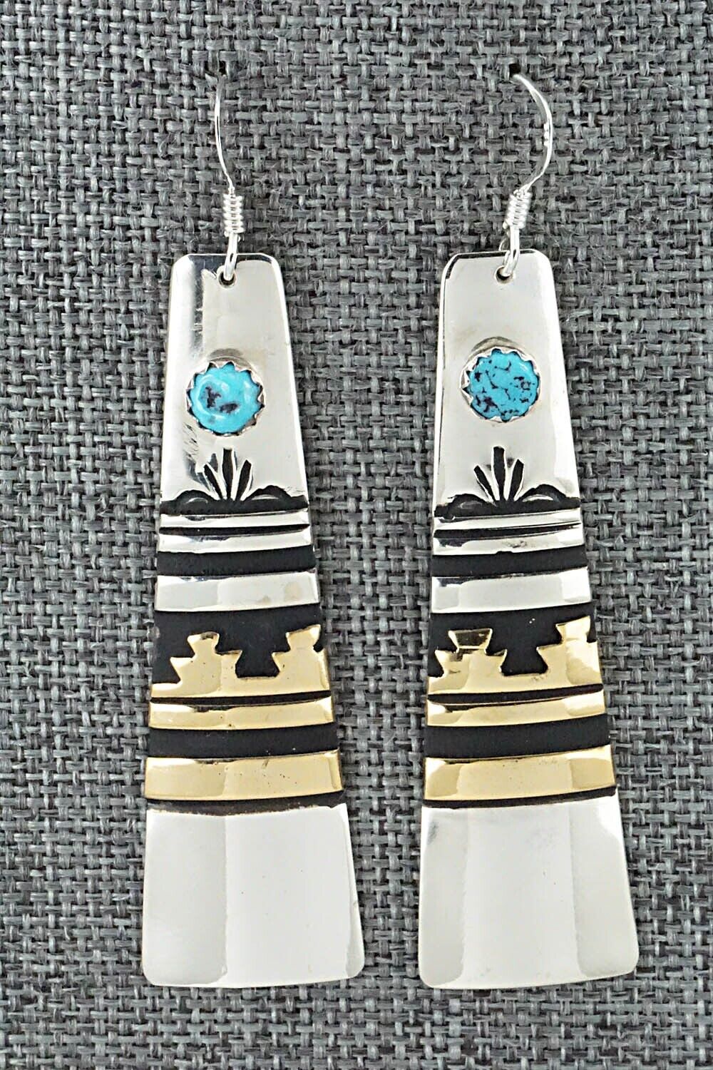 Turquoise & Sterling Silver Earrings - Rosita Singer