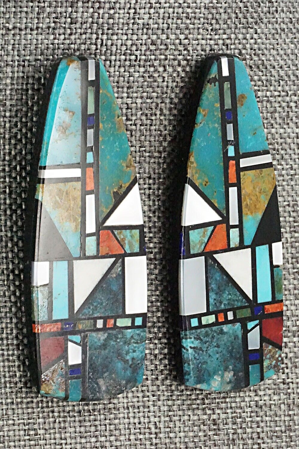 Multi Stone Inlay Earrings - Chris T. Nieto
