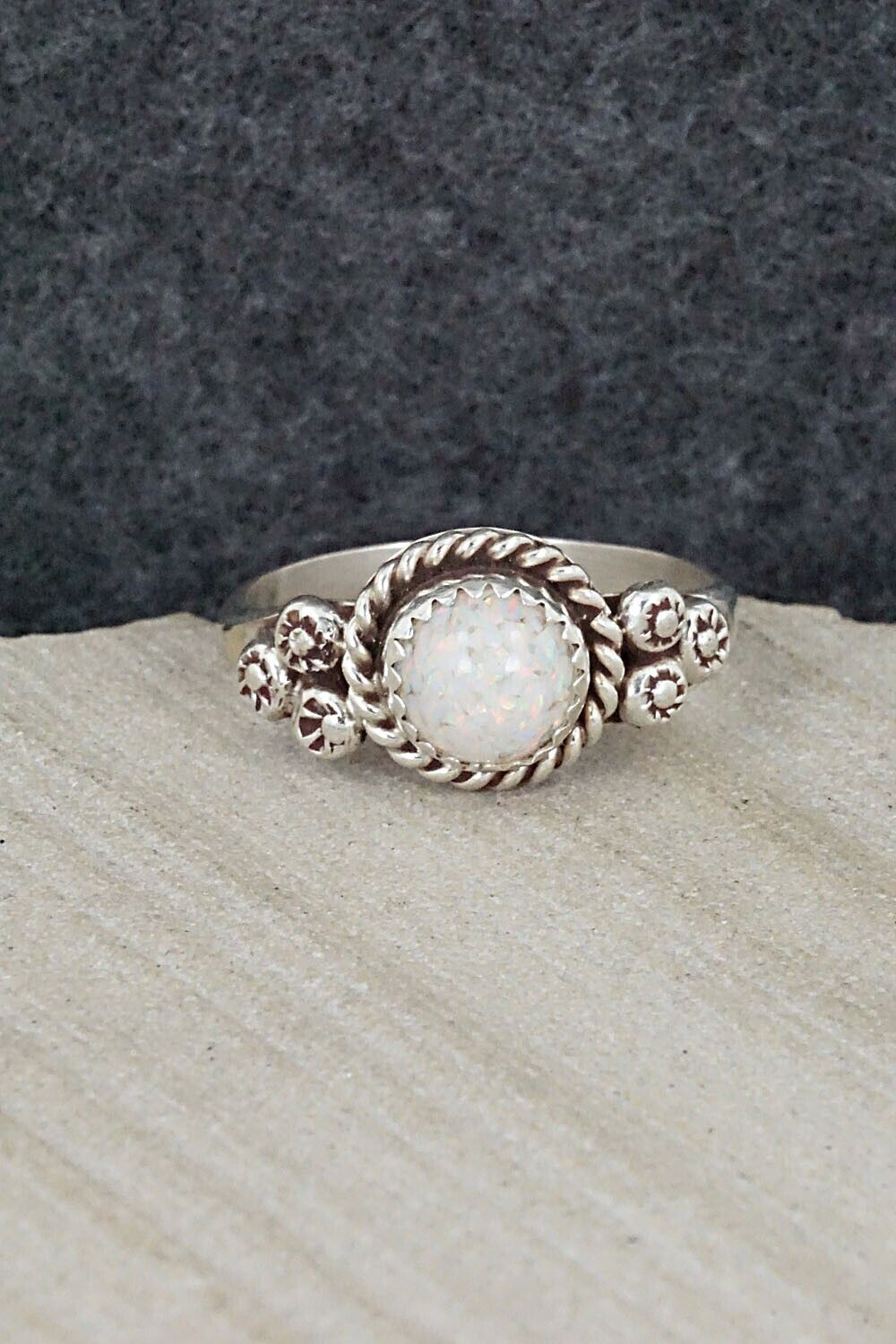 Opalite & Sterling Silver Ring - Freda Martinez - Size 9.5