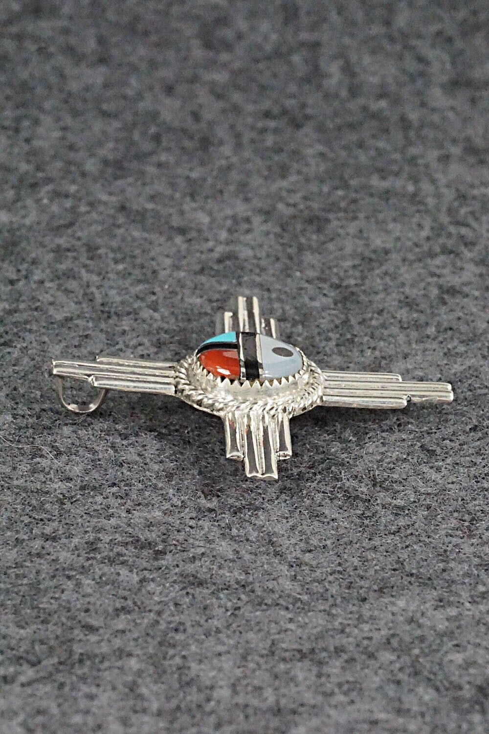 Multi Stone & Sterling Silver Pendant/Pin - Elvira Kiyite
