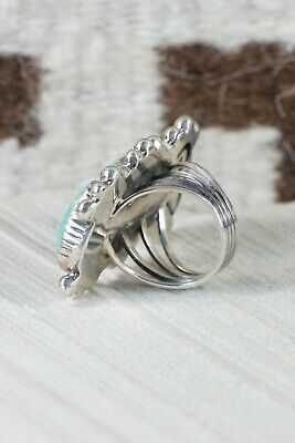 Navajo Turquoise and Sterling Silver Ring - Alvin Joe - Size 7.25 - High Lonesome Trading