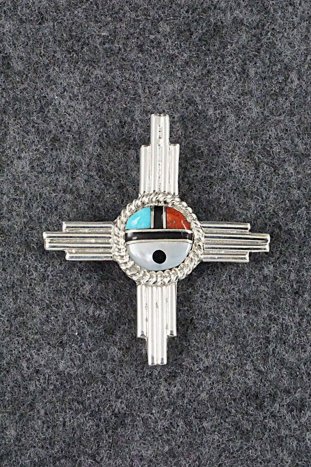 Multi Stone & Sterling Silver Pendant/Pin - Elvira Kiyite