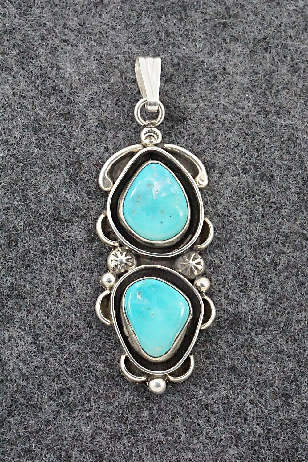 Turquoise & Sterling Silver Pendant - Roger Lewis