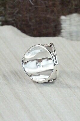 Turquoise, Coral & Sterling Silver Ring - Jeanette Saunders - Size 10