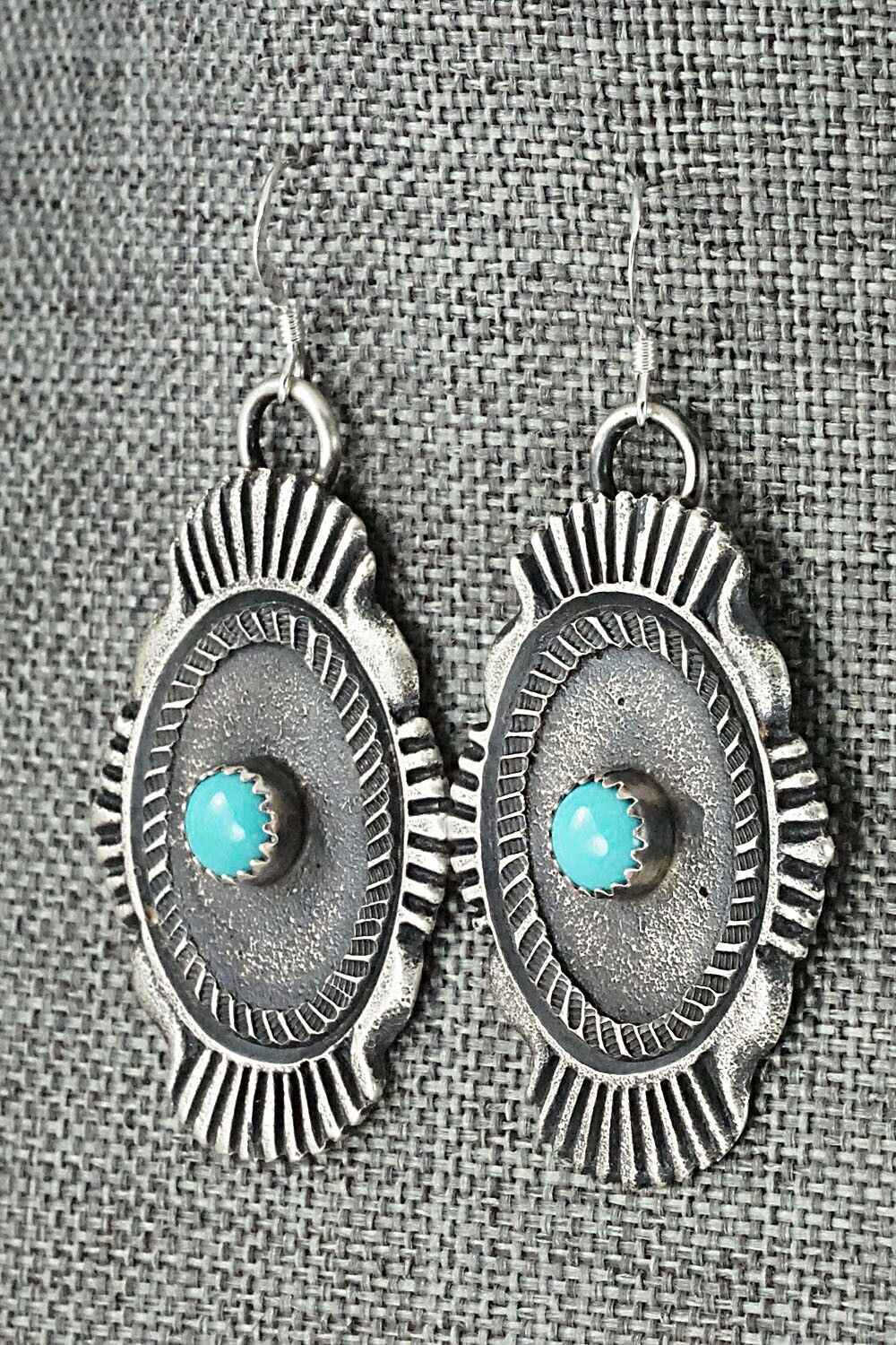 Turquoise & Sterling Silver Earrings - Linberg Billah