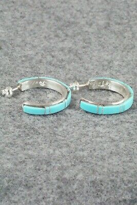 Turquoise & Sterling Silver Earrings - Terrence Panteah
