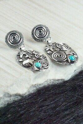 Turquoise & Sterling Silver Earrings - Alex Sanchez - High Lonesome Trading
