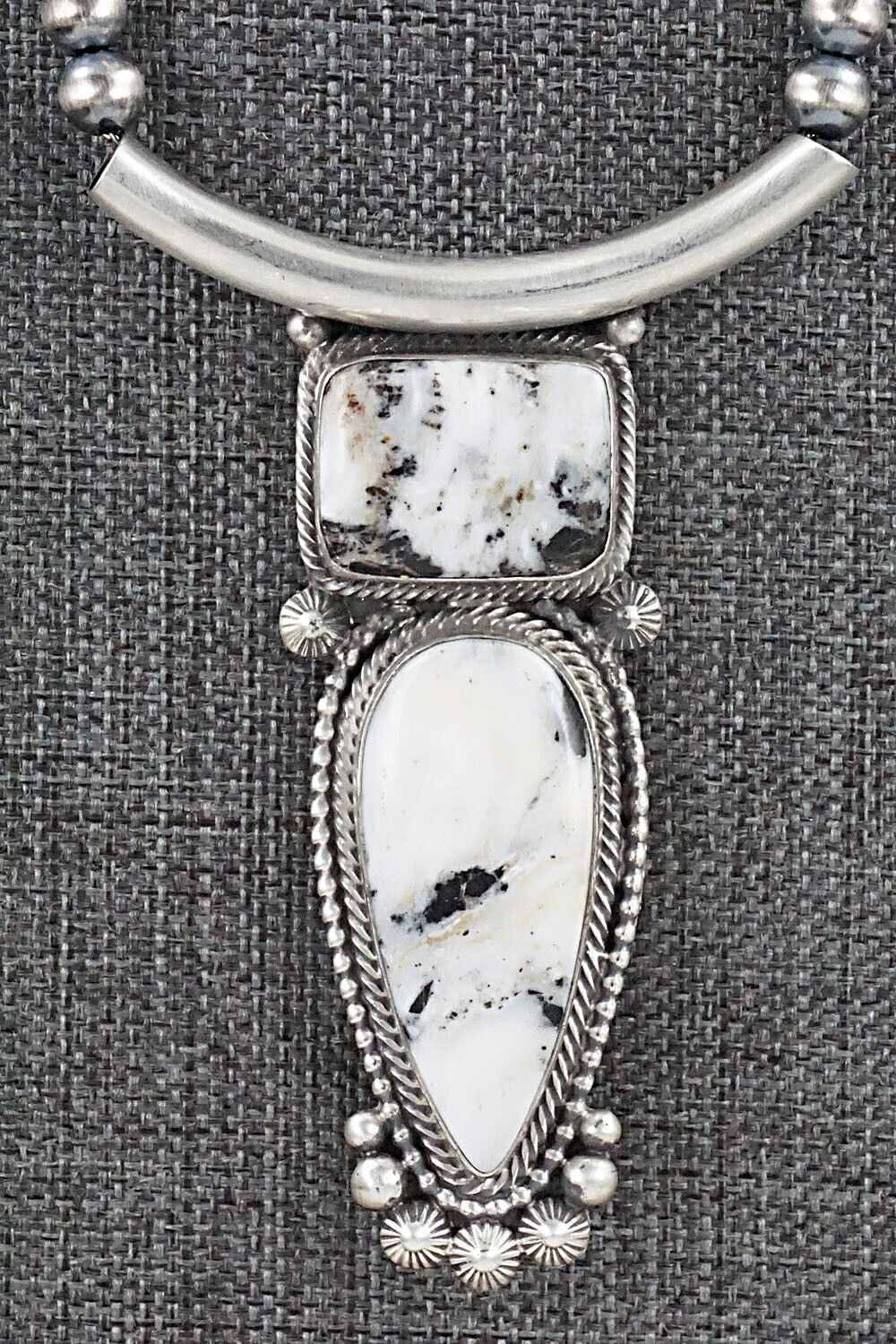 White Buffalo & Sterling Silver Necklace - Tom Lewis