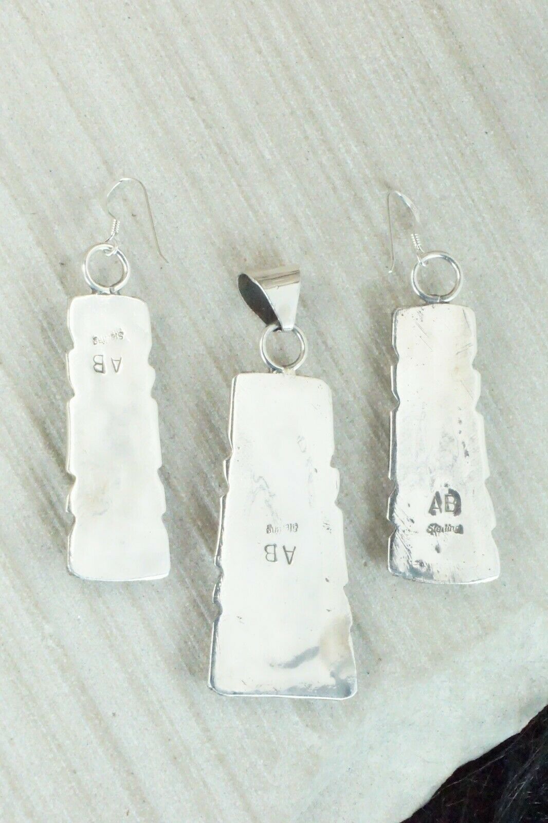 Turquoise & Sterling Silver Pendant and Earrings - Anthony Brown