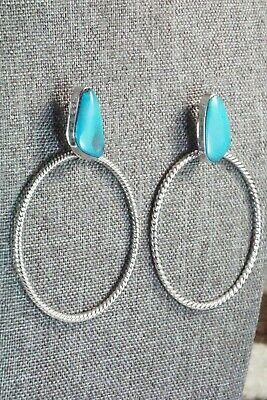 Turquoise & Sterling Silver Earrings - Annie Spencer - High Lonesome Trading