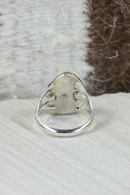 Navajo Turquoise & Sterling Silver Ring - Grace Kenneth - Size 8.5