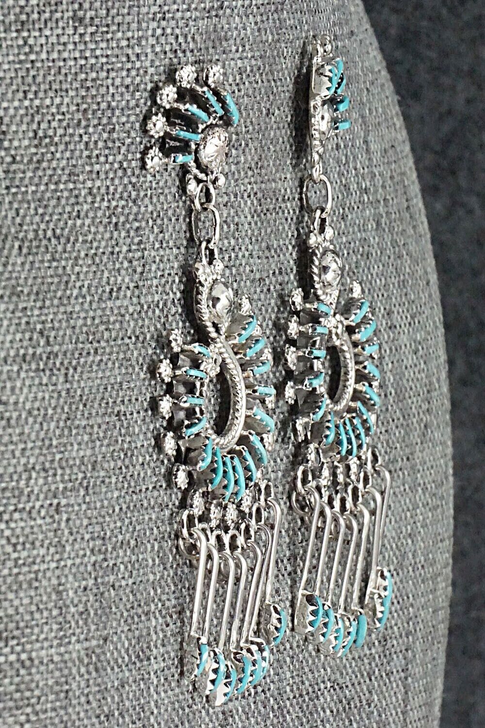 Turquoise & Sterling Silver Earrings - Kevin Leekity