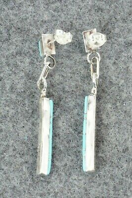 Turquoise & Sterling Silver Earrings - Roland Natachu