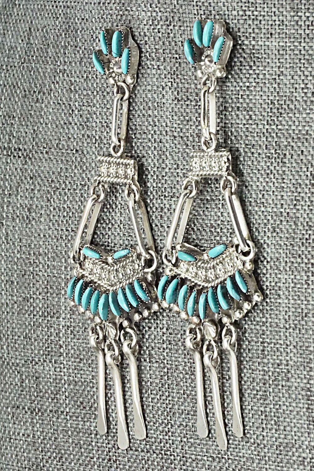 Turquoise & Sterling Silver Earrings - Evangeline Wyaco