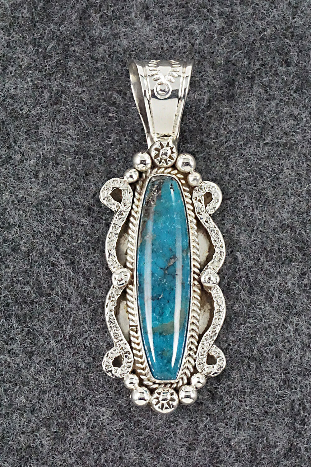 Turquoise and Sterling Silver Pendant - Bobby Platero