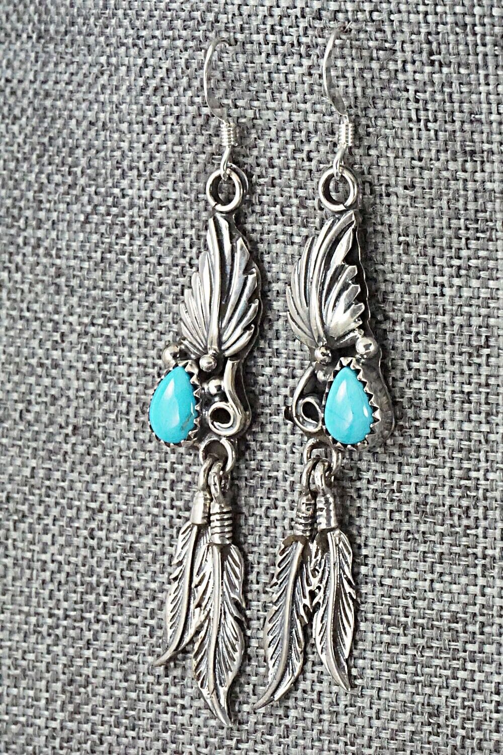 Turquoise & Sterling Silver Earrings - Etta Larry