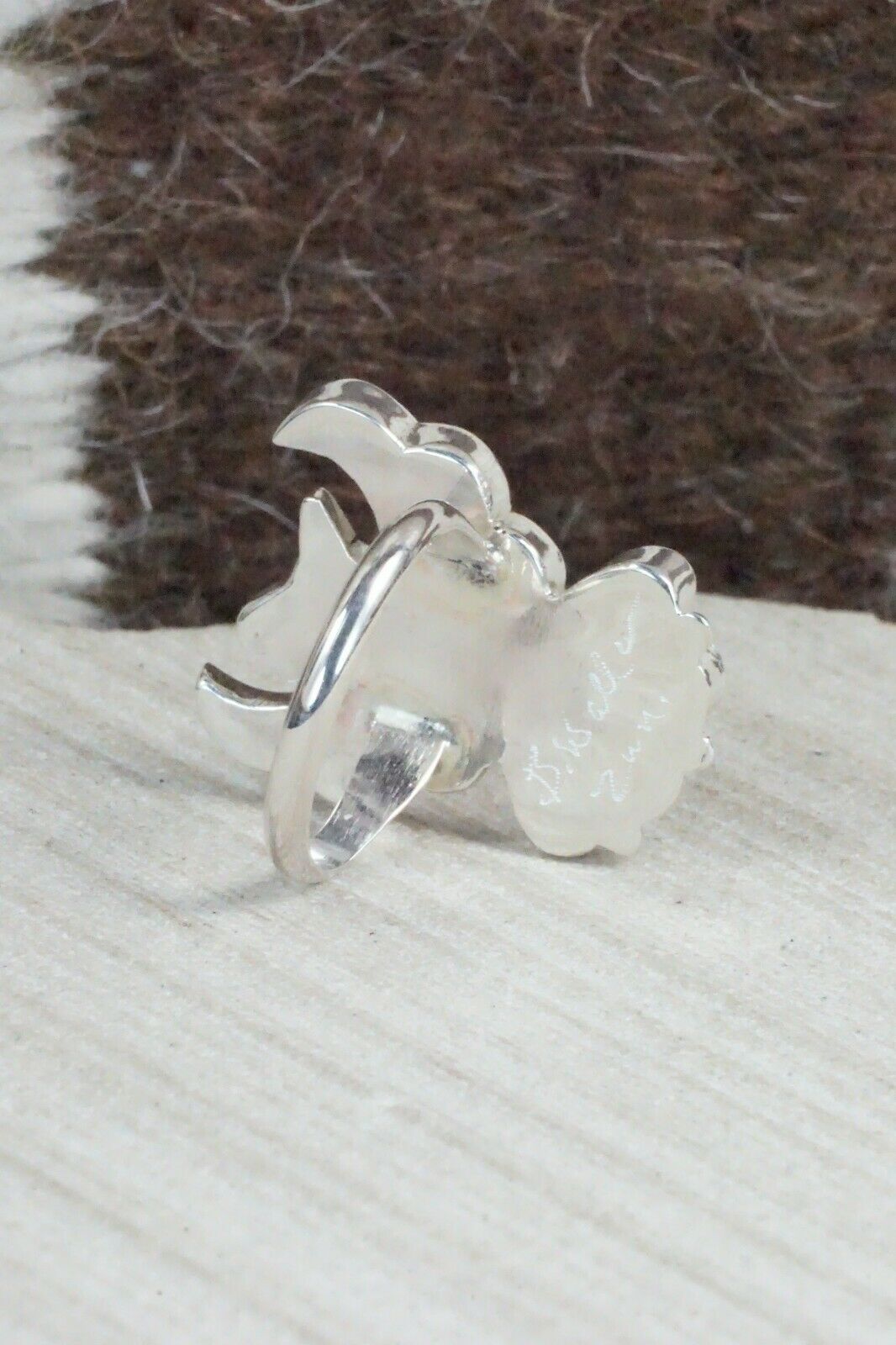 Multi Stone Inlay & Sterling Silver Ring - Breon Wallace - Size 6