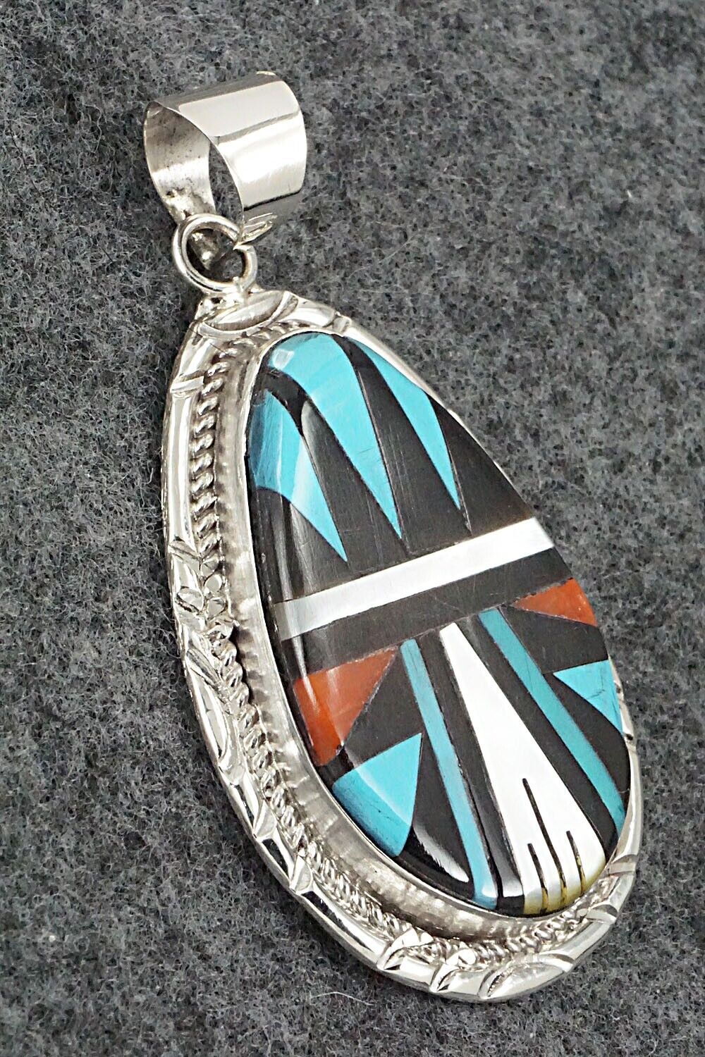 Multi Stone & Sterling Silver Pendant - Gladys Lamy