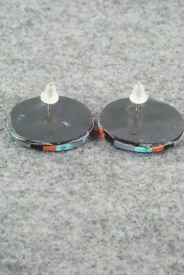 Multi Stone Inlay & Sterling Silver Earrings - Chaslyn Crespin