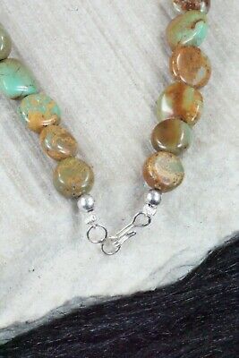 Turquoise, Coral & Sterling Silver Necklace - Navajo