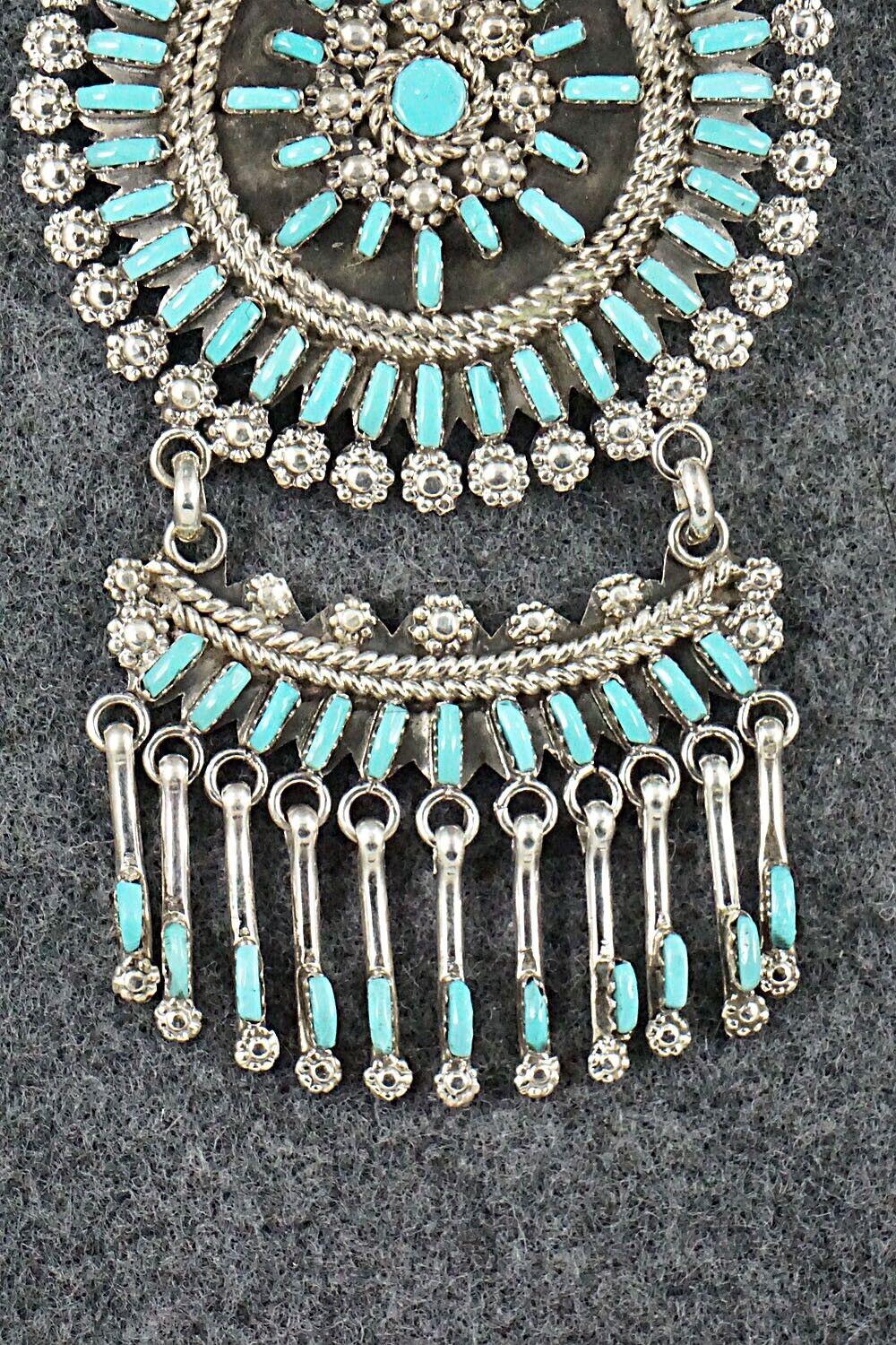 Turquoise & Sterling Silver Pendant/Pin - Keith Leekity