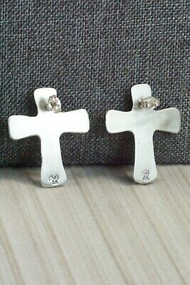 Turquoise and Sterling Silver Cross Earrings - Navajo