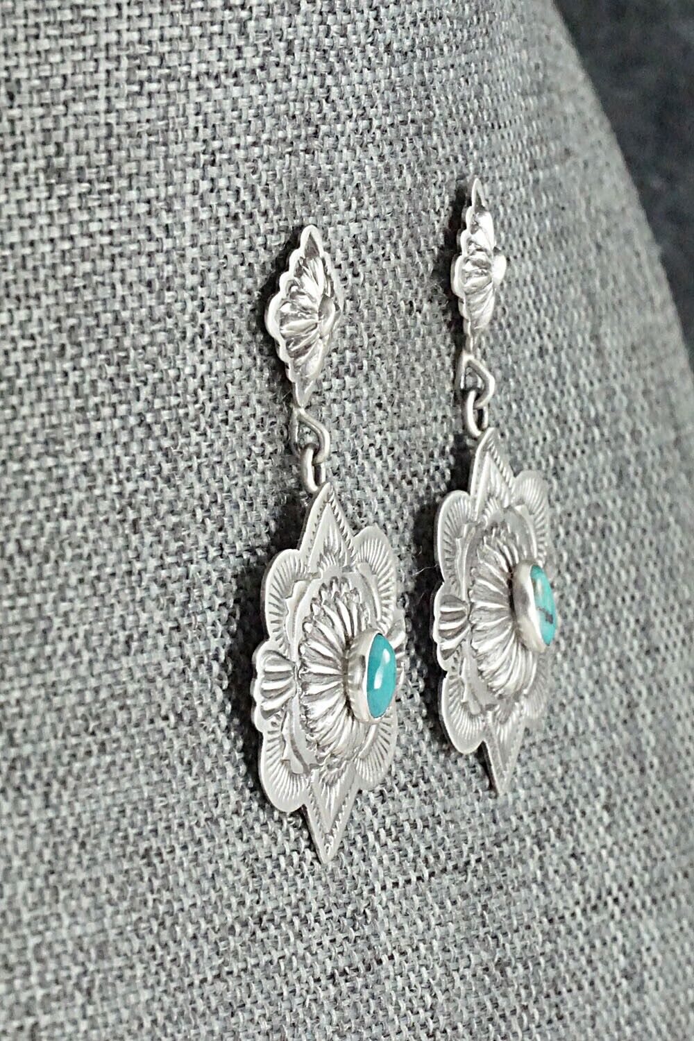 Turquoise & Sterling Silver Earrings - Terry Charlie