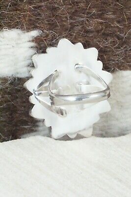 Turquoise, Spiny Oyster & Sterling Silver Ring - Leslie Lamy - Size 7.75