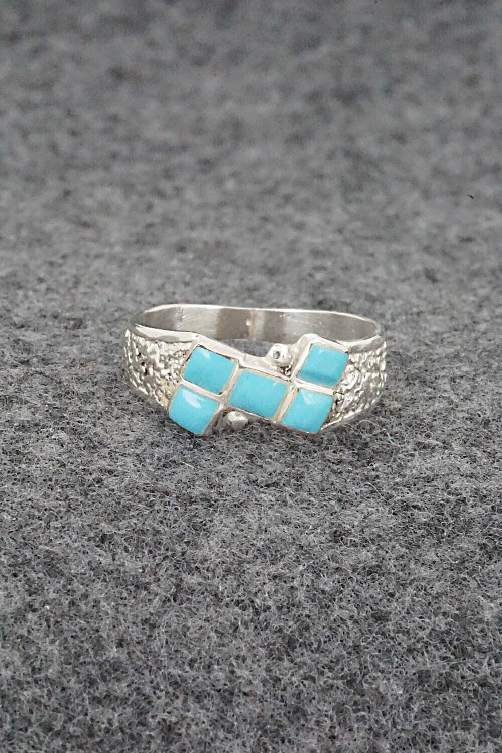 Turquoise & Sterling Silver Ring - Bonnie Quam - Size 8