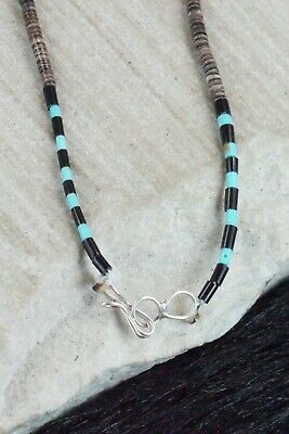 Turquoise, Shell, Coral & Sterling Silver Necklace - Esquipula Tenorio