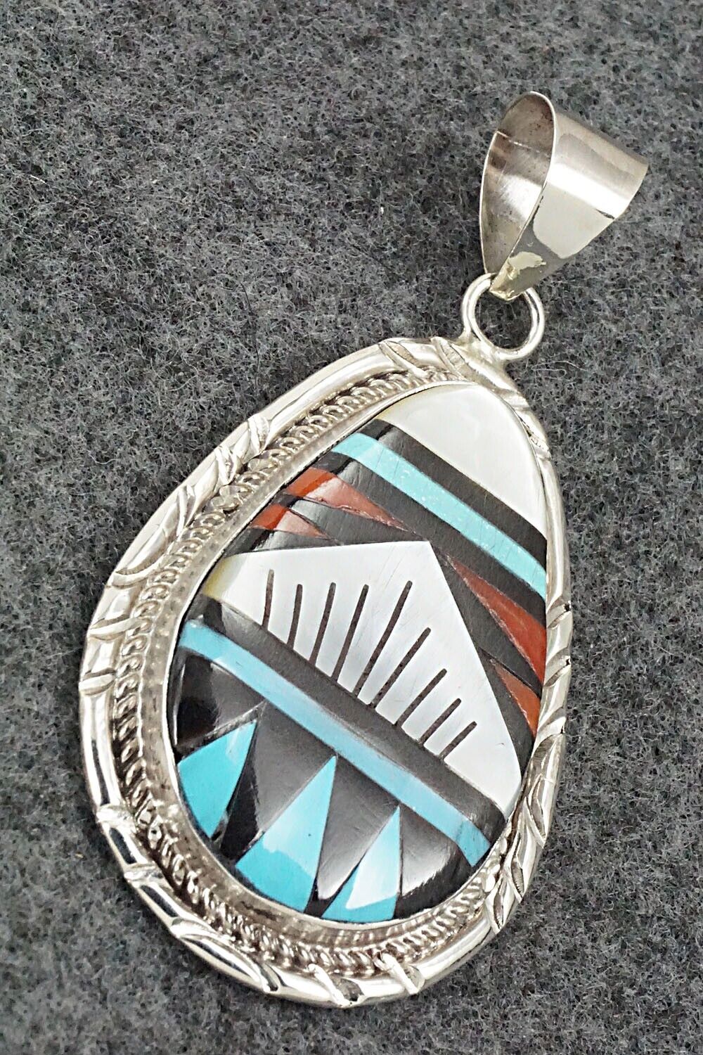 Multi Stone & Sterling Silver Pendant - Gladys Lamy