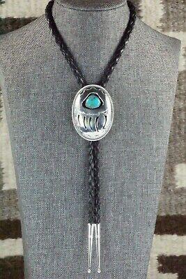 Turquoise & Sterling Silver Bolo Tie - Wilbert Muskett Sr. - High Lonesome Trading