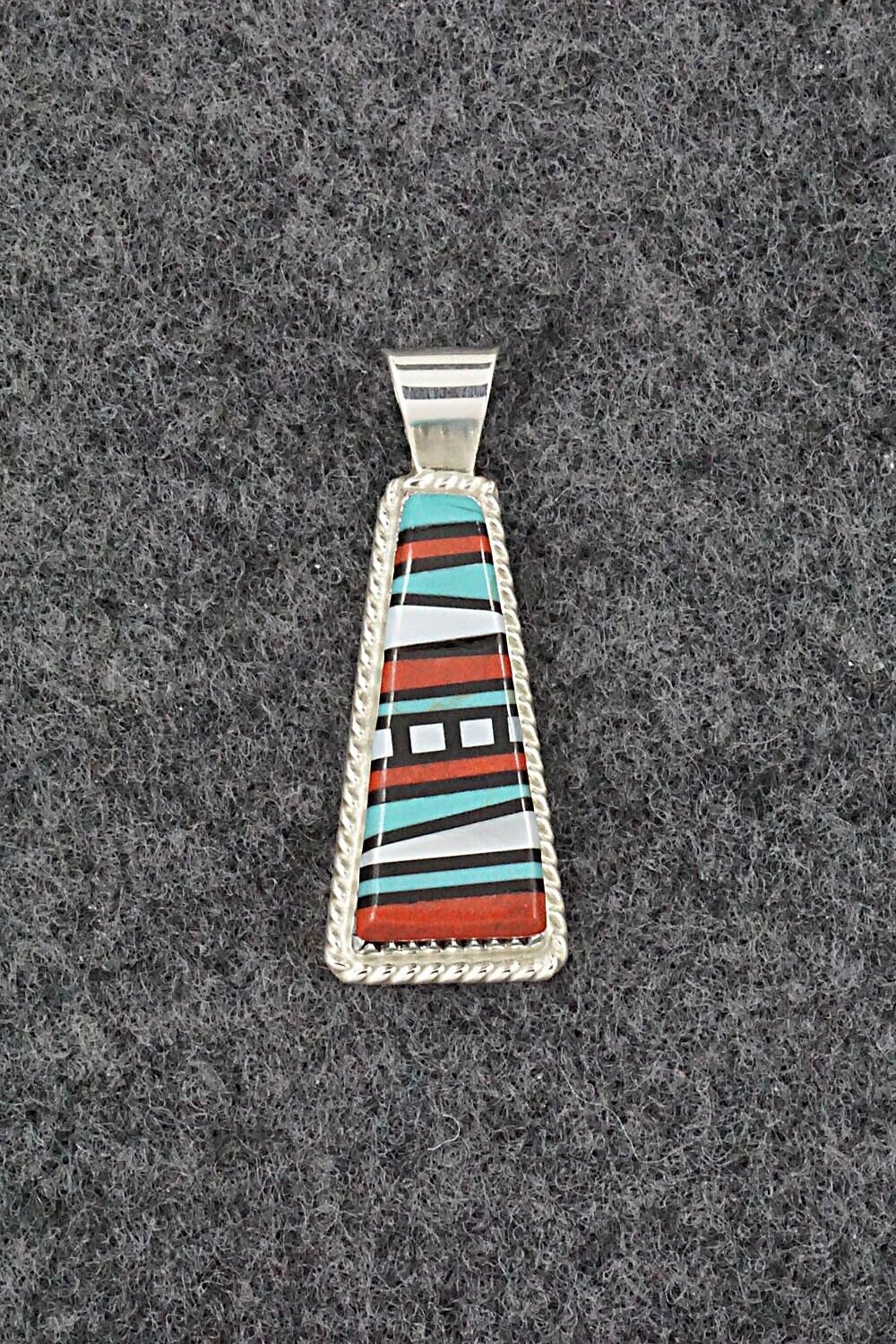 Multi Stone & Sterling Silver Pendant - Victor Martza