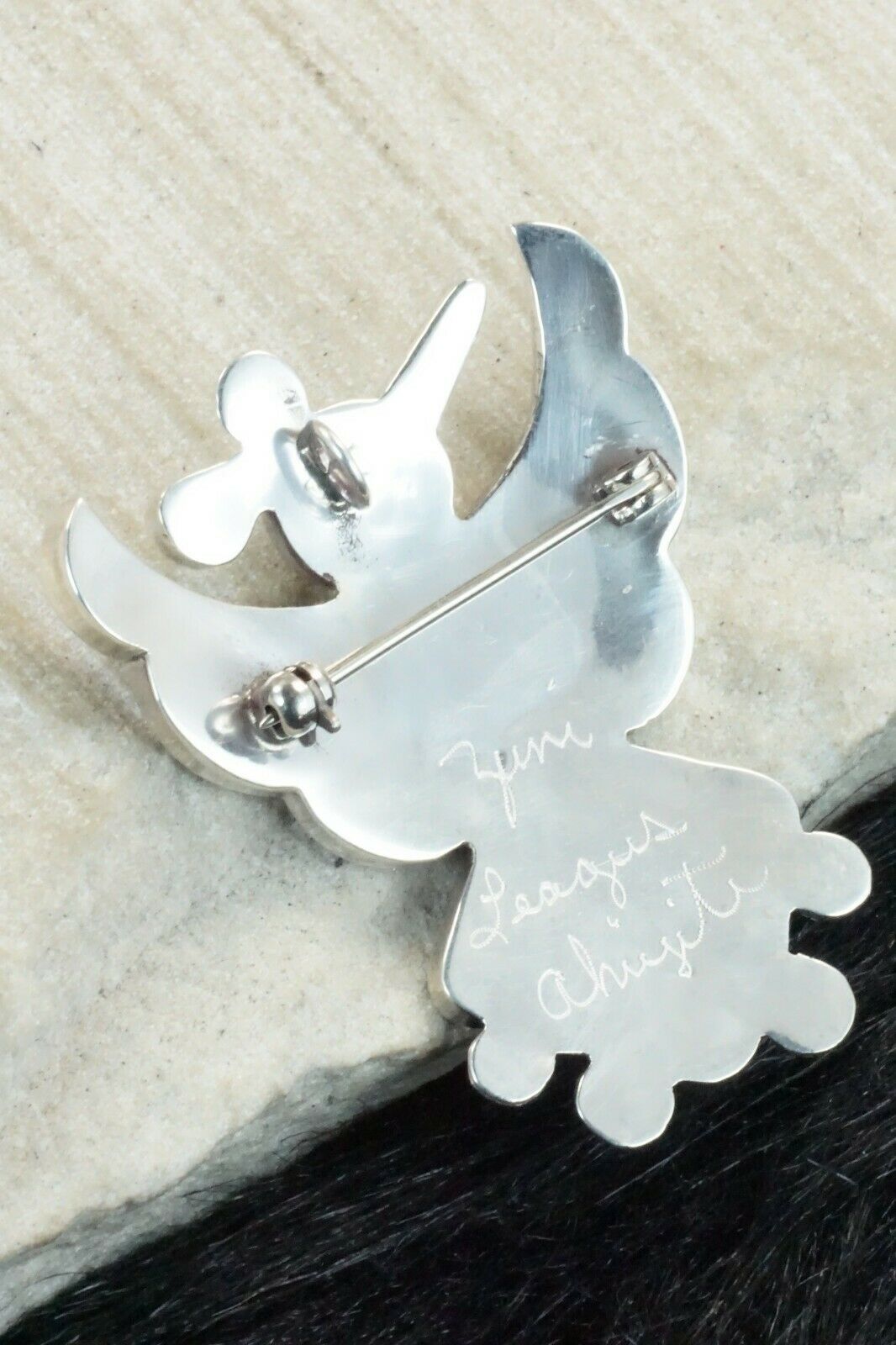 Multi Stone & Sterling Silver Inlay Pendant/ Pin - Leavus Ahiyite
