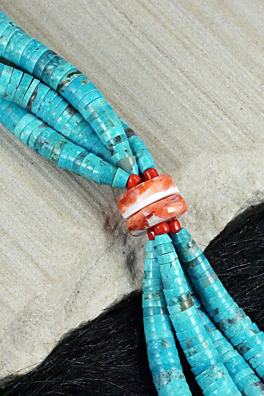 Turquoise & Spiny Oyster Necklace - Lupe Lovato