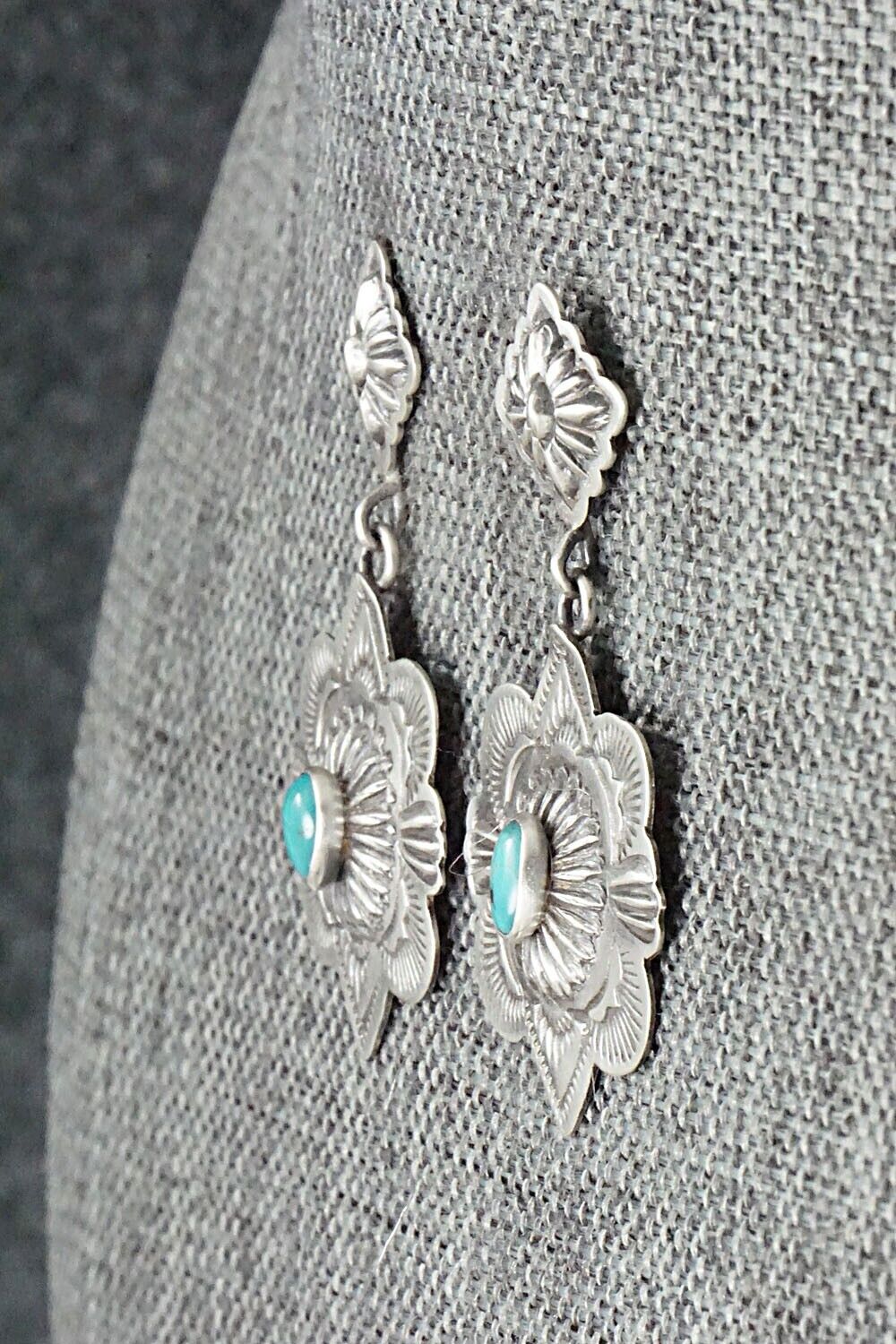 Turquoise & Sterling Silver Earrings - Terry Charlie