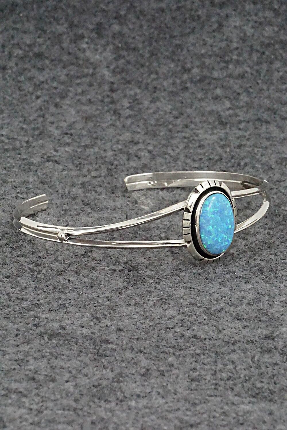 Opalite & Sterling Silver Bracelet - Amos Begay