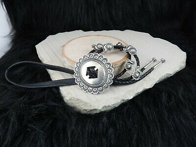 Navajo Sterling Silver Bolo Tie - Roberta Begay - High Lonesome Trading