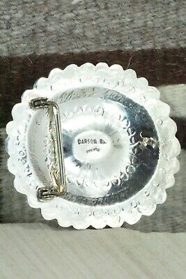 Turquoise & Sterling Silver Belt Buckle - Carson Blackgoat