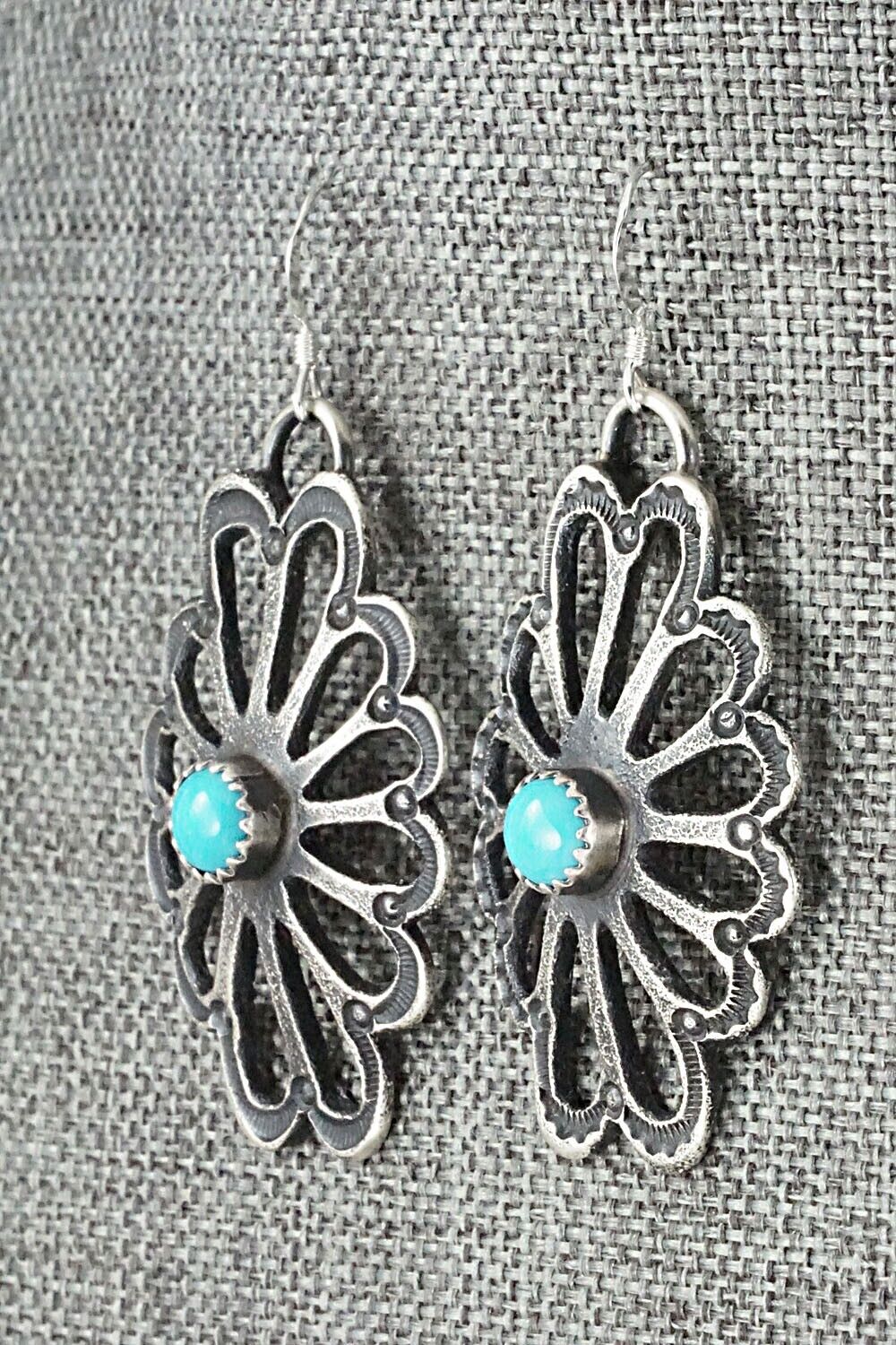 Turquoise & Sterling Silver Earrings - Linberg Billah