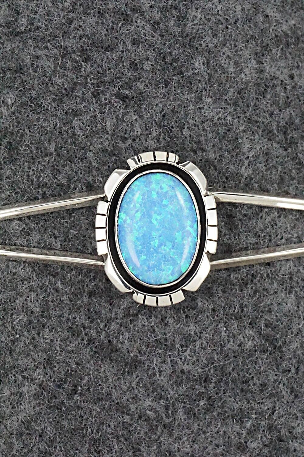 Opalite & Sterling Silver Bracelet - Amos Begay