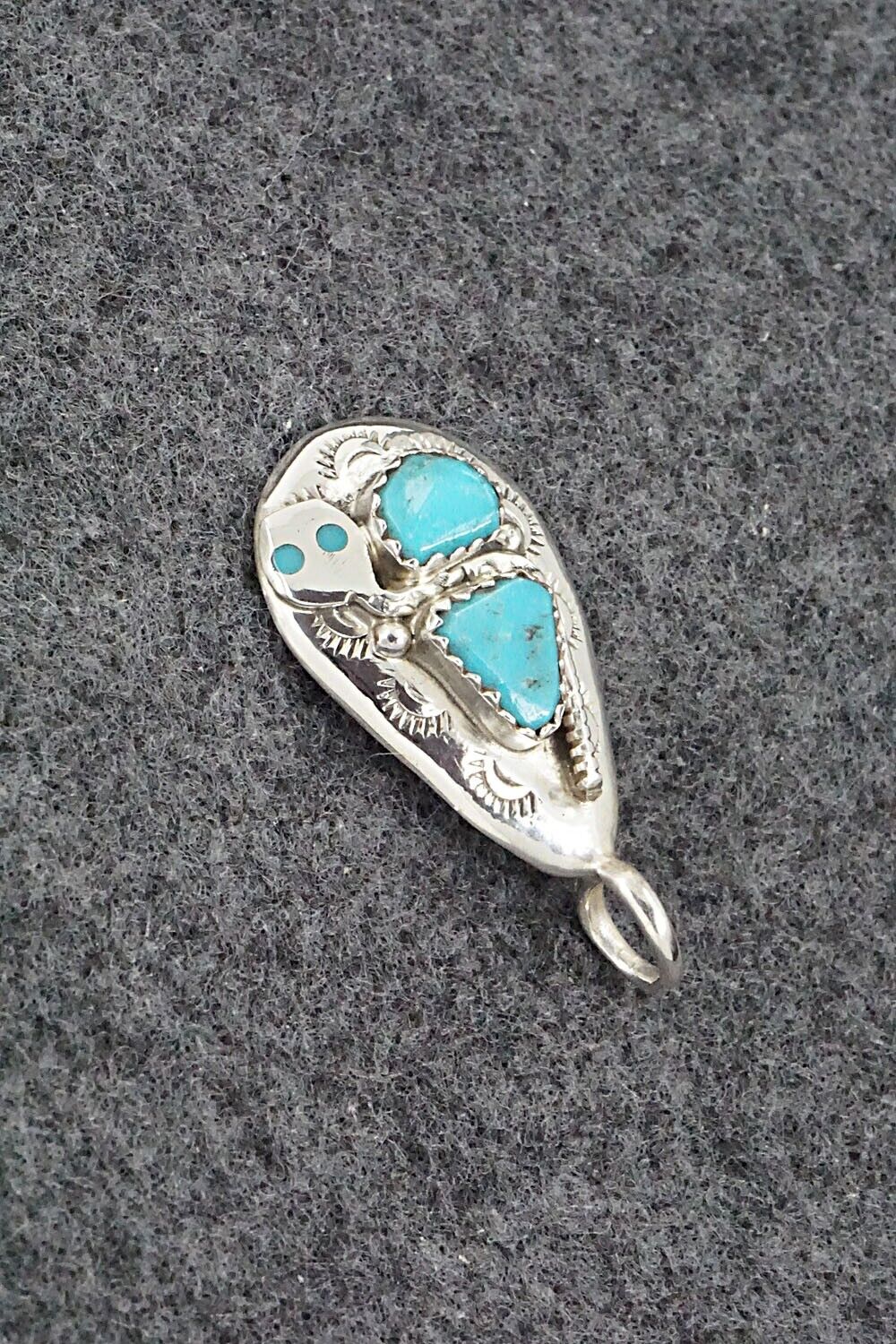 Turquoise and Sterling Silver Pendant - Joy Calavaza