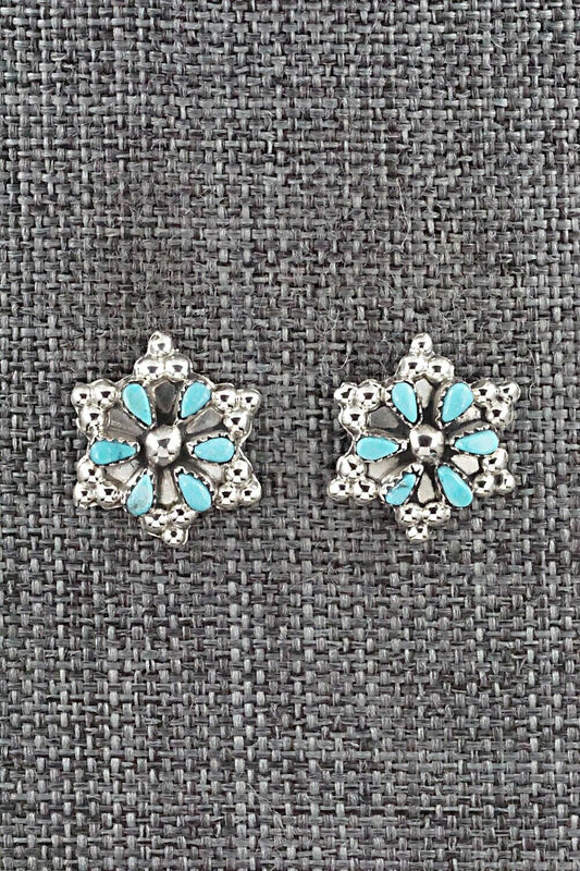 Turquoise & Sterling Silver Earrings - Alice Mutte