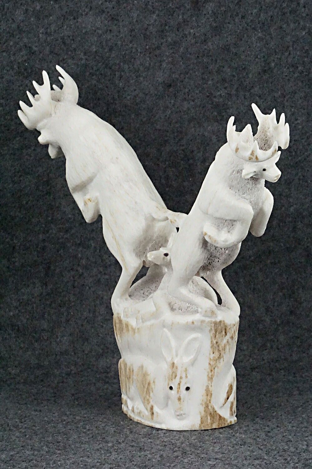 Deer & Wolf Zuni Fetish Carving - Maxx Laate