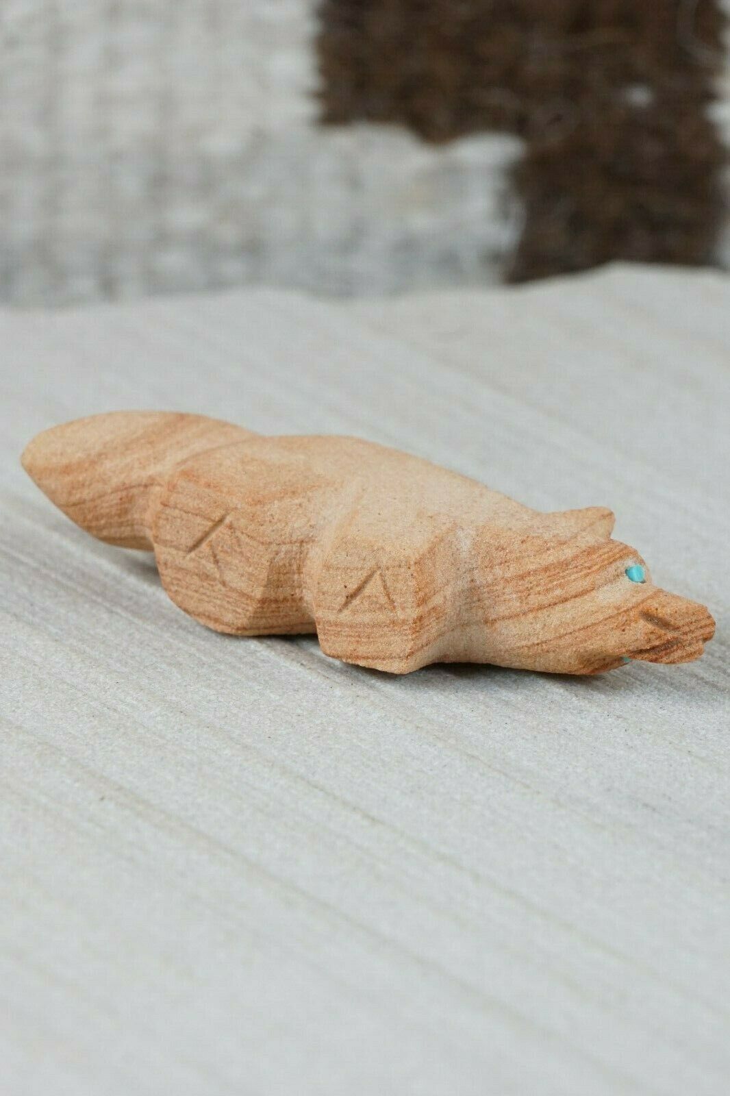 Wolf Zuni Fetish Carving - Brandon Phillips - High Lonesome Trading