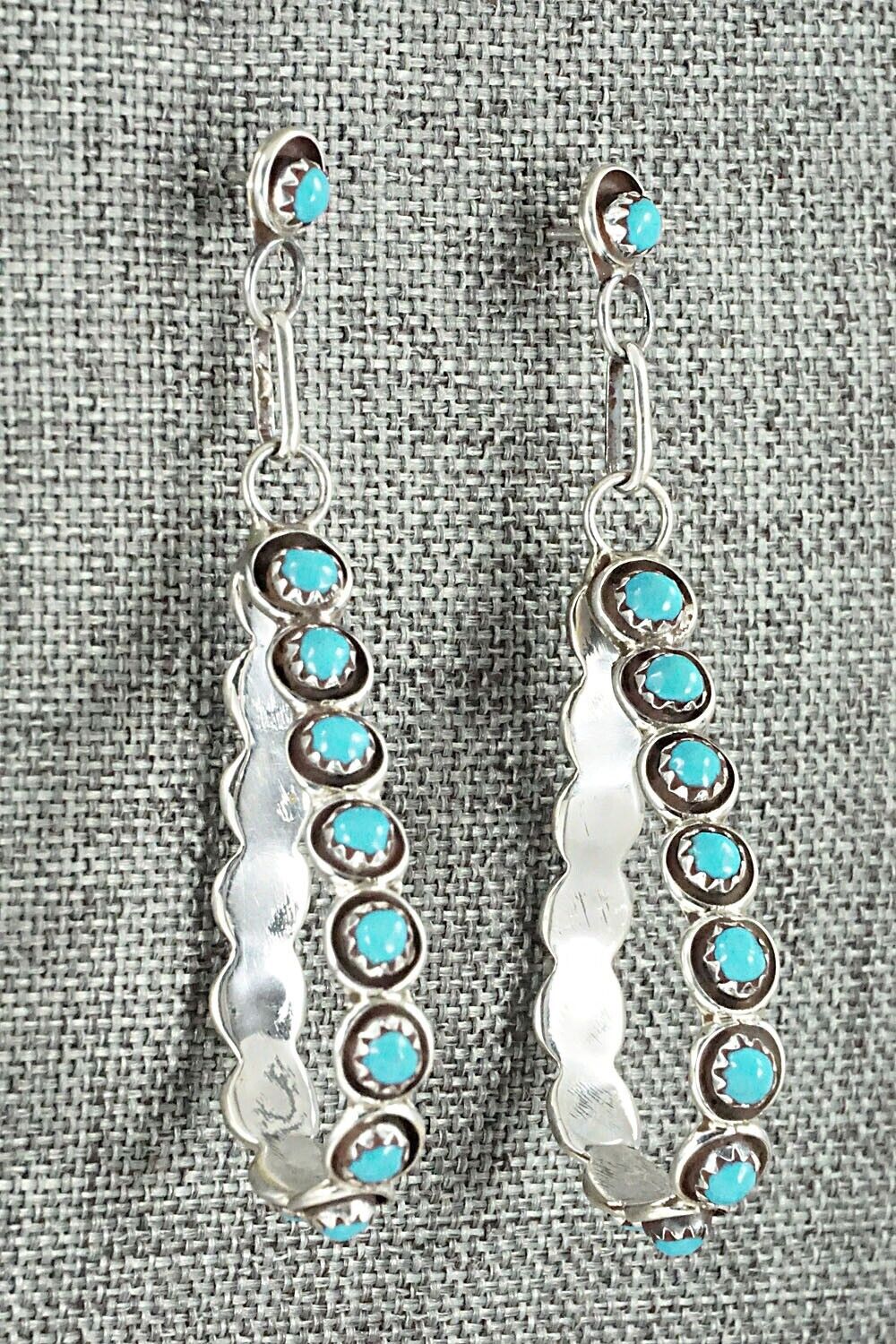 Turquoise & Sterling Silver Earrings - Florenda Lonasee