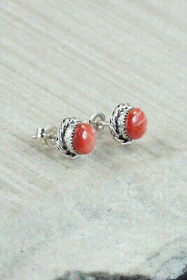 Spiny Oyster and Sterling Silver Earrings - LeAnder Cachini - High Lonesome Trading